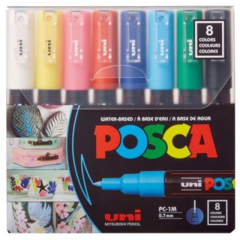 UNI POSCA PC-1M OSNOVNE BOJE 8/1