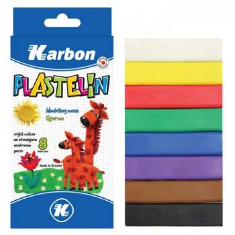 PLASTELIN KARBON 120G 8 BOJA