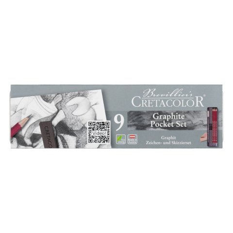 CRETACOLOR SET ZA CRTANJE GRAPHITE POCKET 9 KOM.U MET. KUTIJI 160 29